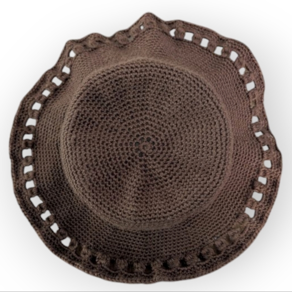 Handmades Crocheted Natural Neutral Brown Sunhat main image 4